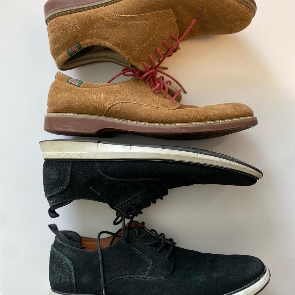 Tan and Black Oxfords with Leather Upper